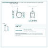 2" x 1-11/16" nylon dual wheel swivel stem caster with brake reference drawing, side, front and top plate views with dimensions