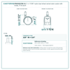 2" x 1-11/16" nylon dual wheel swivel stem caster with brake reference drawing, side, front and top plate views with dimensions