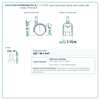 2" x 1-11/16" nylon dual wheel swivel stem caster with brake reference drawing, side, front and top plate views with dimensions