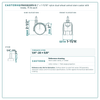 2" x 1-11/16" nylon dual wheel swivel stem caster with brake reference drawing, side, front and top plate views with dimensions