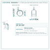 2" x 1-11/16" nylon dual wheel swivel stem caster reference drawing, side, front and top plate views with dimensions