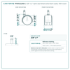 2-3/8" x 2" nylon dual wheel swivel stem caster reference drawing, side, front and top plate views with dimensions