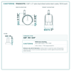 2-3/8" x 2" nylon dual wheel swivel stem caster reference drawing, side, front and top plate views with dimensions
