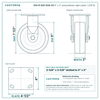 S34-R-620-DUA-03 6 x 2 in polyurethane rigid caster reference drawing, side, front and top plate views with dimensions