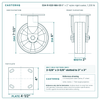 S34-R-620-MA-03 6 x 2 in nylon rigid caster reference drawing, side, front and top plate views with dimensions
