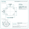 S34-R-620-MA-03 top plate bolt pattern drawing, 4 x 4-1/2 in plate, slotted bolt holes