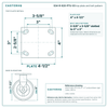 S34-R-620-PTU-03 top plate bolt pattern drawing, 4 x 4-1/2 in plate, slotted bolt holes