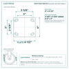 S34-R-820-DUA-03 top plate bolt pattern drawing, 4 x 4-1/2 in plate, slotted bolt holes