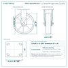 S34-R-820-HPO-03 8 x 2 in polyolefin rigid caster reference drawing, side, front and top plate views with dimensions