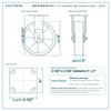 8" x 2" polyolefin rigid stainless caster reference drawing, side, front and top plate views with dimensions