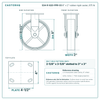 S34-R-820-PPR-03 8 x 2 in rubber rigid caster reference drawing, side, front and top plate views with dimensions