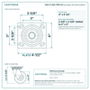 Top plate bolt pattern drawing, 4 x 4-1/2 in plate, 2-5/8 x 3-5/8 in slotted to 3 x 3 in, slotted bolt holes
