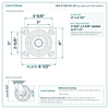 S34-S-520-NY-03 top plate bolt pattern drawing, 4 x 4-1/2 in plate, slotted bolt holes