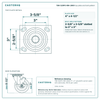 TBK-520PO-MH-2600 top plate bolt pattern drawing, 4 x 4-1/2 in plate, 2-5/8 x 3-5/8 in slotted to 3 x 3 in, slotted bolt holes