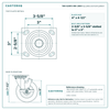 TBK-620PO-MH-2800 top plate bolt pattern drawing, 4 x 4-1/2 in plate, 2-5/8 x 3-5/8 in slotted to 3 x 3 in, slotted bolt holes