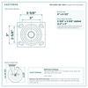 TBK-820PO-MH-3200 top plate bolt pattern drawing, 4 x 4-1/2 in plate, 2-5/8 x 3-5/8 in slotted to 3 x 3 in, slotted bolt holes