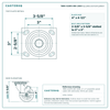 TBRK-420PH-MH-2000 top plate bolt pattern drawing, 4 x 4-1/2 in plate, 2-5/8 x 3-5/8 in slotted to 3 x 3 in, slotted bolt holes