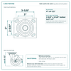TBRK-520PO-MH-2600 top plate bolt pattern drawing, 4 x 4-1/2 in plate, 2-5/8 x 3-5/8 in slotted to 3 x 3 in, slotted bolt holes