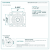 TBRK-820PO-MH-3200 top plate bolt pattern drawing, 4 x 4-1/2 in plate, 2-5/8 x 3-5/8 in slotted to 3 x 3 in, slotted bolt holes