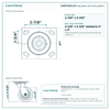 Top plate bolt pattern drawing, 4 x 4-1/2 in plate, 2-5/8 x 3-5/8 in slotted to 3 x 3 in, slotted bolt holes