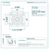 Top plate bolt pattern drawing, 4 x 4-1/2 in plate, 2-5/8 x 3-5/8 in slotted to 3 x 3 in, slotted bolt holes