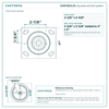 Top plate bolt pattern drawing, 4 x 4-1/2 in plate, 2-5/8 x 3-5/8 in slotted to 3 x 3 in, slotted bolt holes