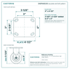 Top plate bolt pattern drawing, 4 x 4-1/2 in plate, 2-5/8 x 3-5/8 in slotted to 3 x 3 in, slotted bolt holes