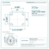 Top plate bolt pattern drawing, 4 x 4-1/2 in plate, 2-5/8 x 3-5/8 in slotted to 3 x 3 in, slotted bolt holes
