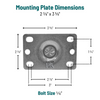 Top plate diagram 2-3/8" x 3-5/8"
