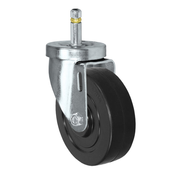 4" x 1-1/4" Hard Rubber Swivel Caster – 300 lb | 7/16" x 1-3/8" Grip Ring Stem | CasterHQ