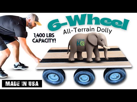 Video: USA-made solid oak 6-wheel all-terrain dolly, 1,400 lb capacity