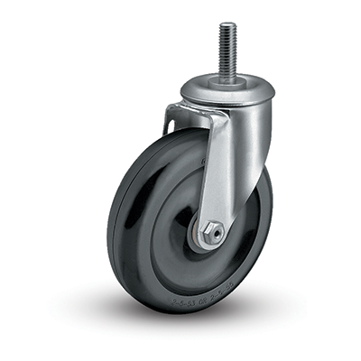 Colson 2.05254.53 — 5" Polyolefin Swivel Caster, 1/2"-13 x 1-1/2" Stem, 300 lb