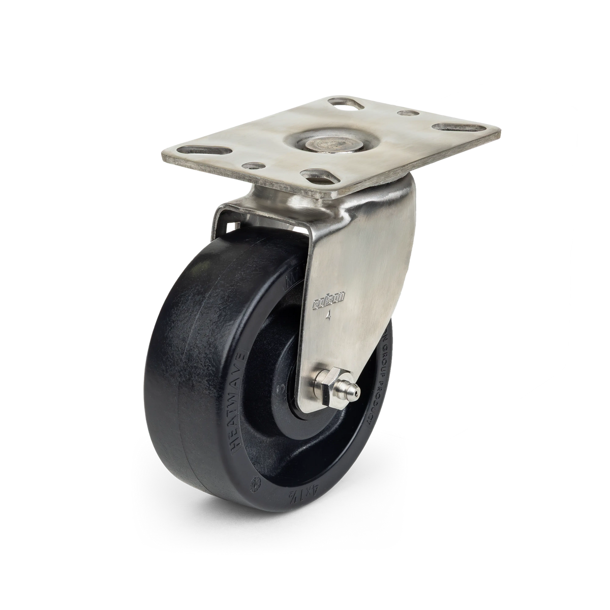 SSHS40P2HPB 4" Stainless High-Temp Bakery Rack Caster (500°F) — Swivel Only (No Brake) CasterHQ