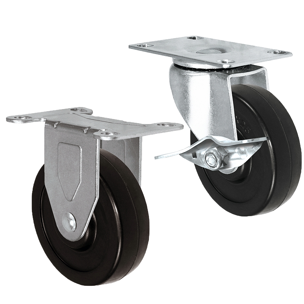 Rubbermaid Commercial Products 1997371 Heavy Duty Adaptable Utility Cart  Replacement Casters, 5, 5.69 Height, 5.82 Width (Pack of 4)